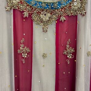 Maroon and Peach Pakistani/Indian Gown dress